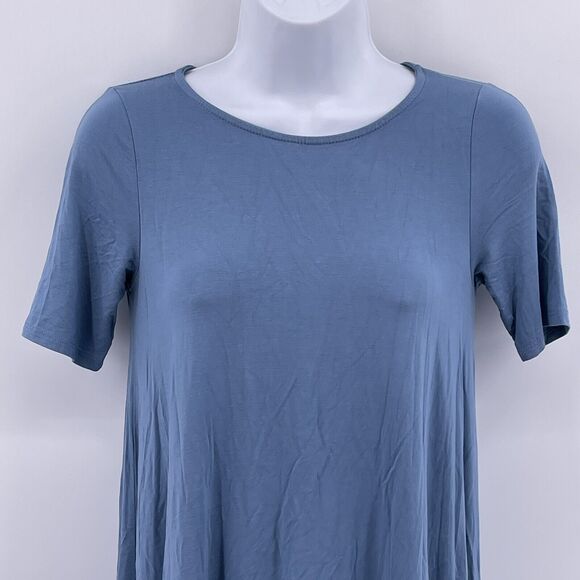 Agnes & Dora Sz XXS Blue Short Sleeve Tunic Mini Dress Stretch Lightweight - Picture 2 of 7